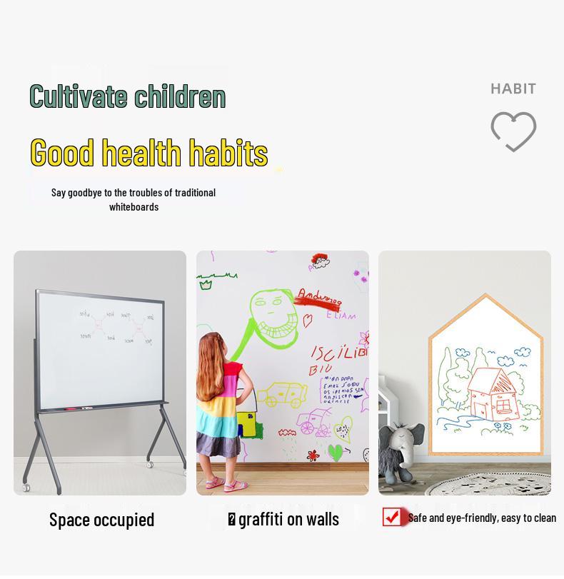 Removable Erasable Whiteboard Wall Sticker - Perfect for Graffiti or Writing In Kids' Rooms or Bedrooms.