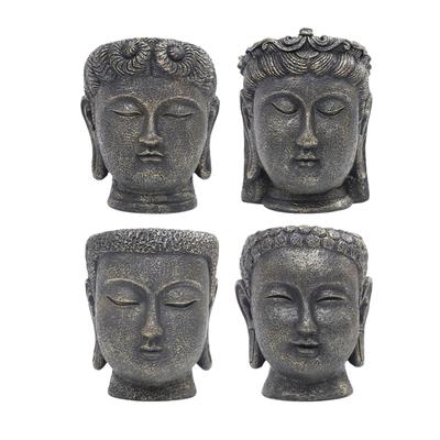 Buddha-Kopf Harz-Pflanzgefäß Modern Dekorativer Blumentopf Statue für Zuhause Büro Schreibtisch Garten