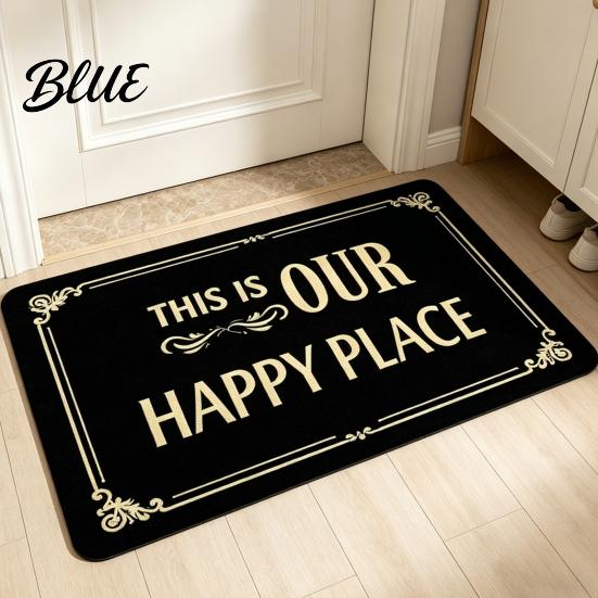 Modern Interior Rug Place Vintage This Is Floor Mat Funny Welcome My Happy Scroll Pattern