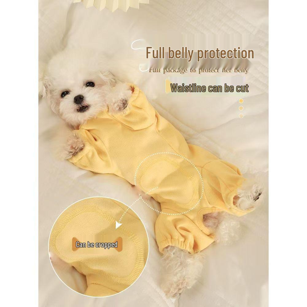 Warmer Frühjahrs- und Herbst-Vierbeiner-Pyjama für kleine Hunde - Bauchschutz für Welpen von Pomeranian, Teddy, Bichon