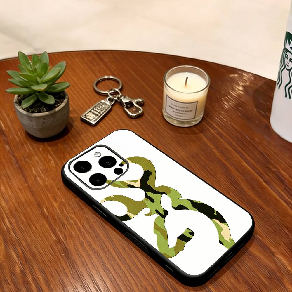 Deer Hunting Camo Phone Case For iPhone 17,16,15,14,13,12,11 Plus,Pro Max,XS,Soft Silicone Black Cover