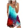 Fashionable Printed Zipper Loose Sleeveless Suspender Dress with A Stylish Look Casual Dresses