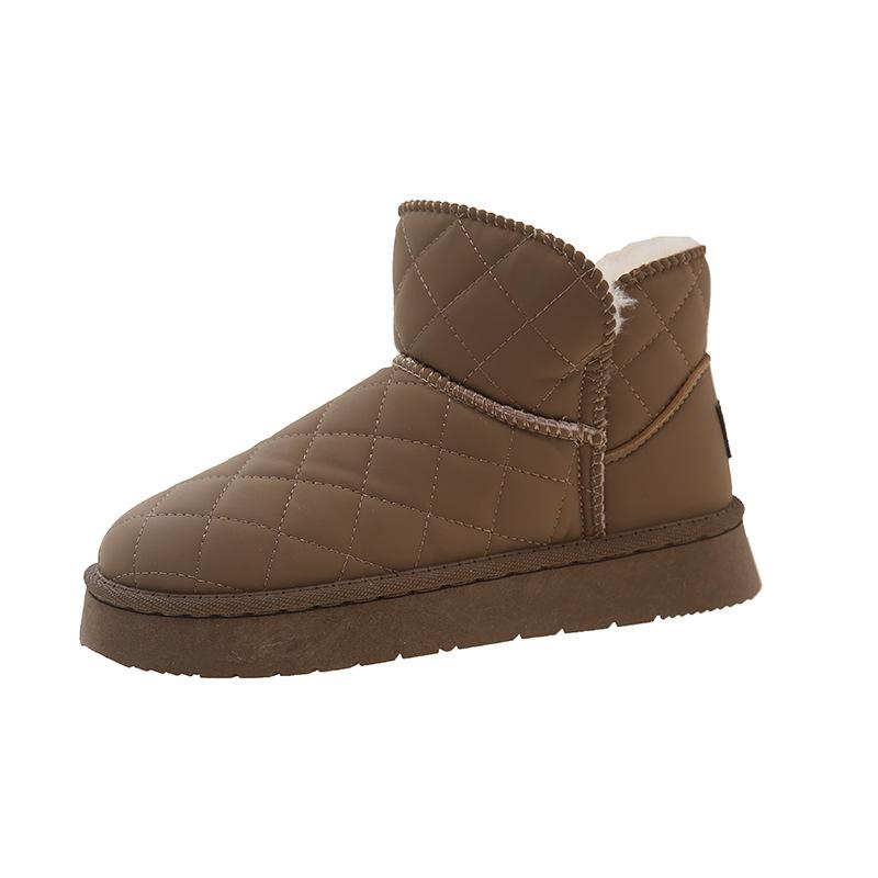 Зимние водонепроницаемые толстые сапоги для снега для женщин 40 бежевый — фото 7