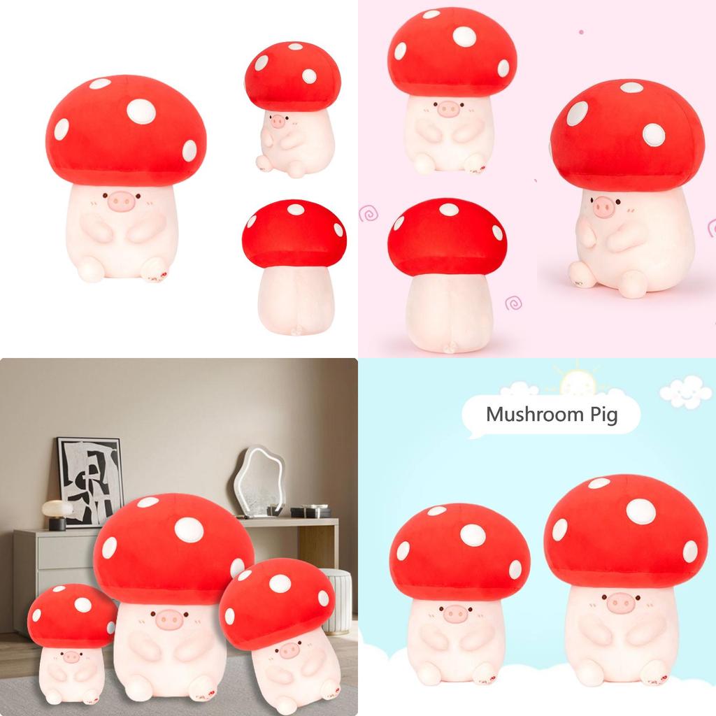 Cute Mushroom Pig Plush Toy Soft Stuffed Animal Doll For Girls Wedding Gifts
