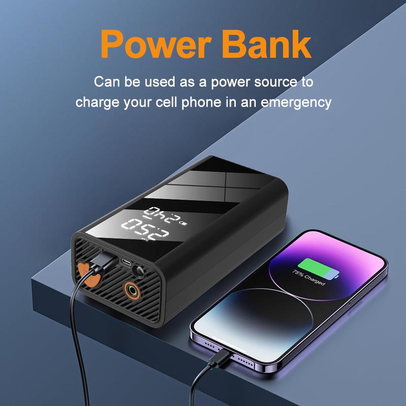 Car Jump Starter With Air Compressor LCD Screen  Portable Booster Charger 1200A Powerful Car Battery Starting Device Car Starter
