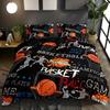 3pcs Stylish Cartoon Basketball Sports Letter Digital Print Duvet Cover Set Boys Gifts
