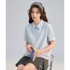 TonLion Damen Sommer Faux Zweiteiler Kurzarm Poloshirt