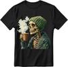 Drinking Coffee Skull Shirt for Men Skeleton Shirts Gift for Coffee Lover