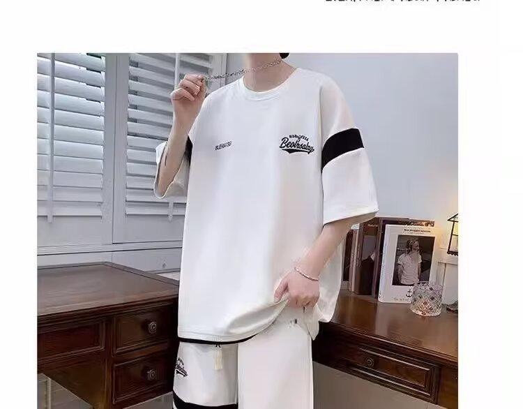 Men's Summer Casual Suits: Teen's New Style Loose T-Shirts & Shorts Set