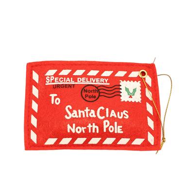 Santa Claus Letter Candy Bag Lovely Lightweight Envelope Exquisite Sewing Christmas Tree Decoration with Strap Hole for Kids