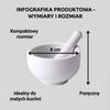 White Ceramic Mortar 8 Cm With Pestle 2 Pieces For Spices Dishwasher