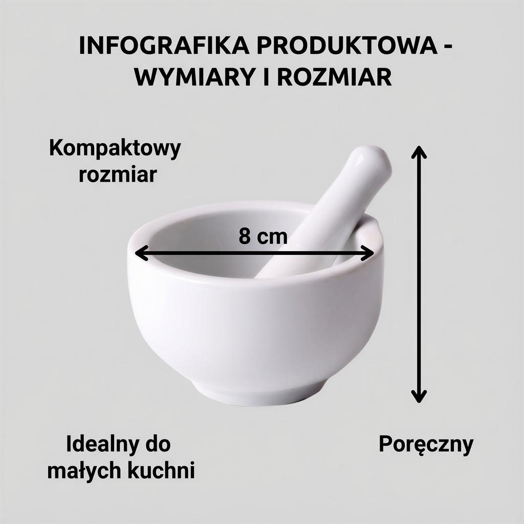 White Ceramic Mortar 8 Cm With Pestle 2 Pieces For Spices Dishwasher