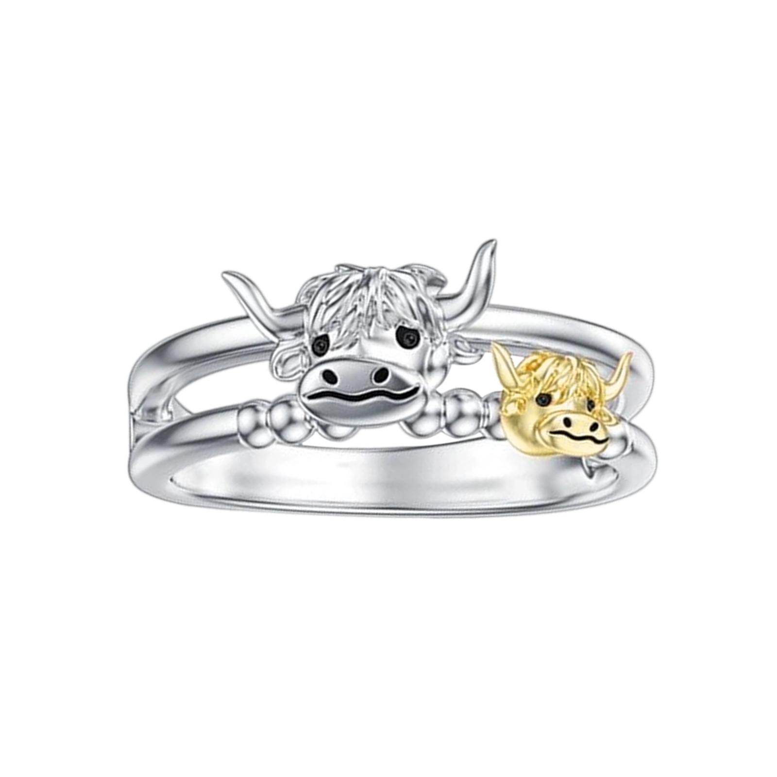 

Women s Ox Head Ring, Design, Unique Trendy Sweet Cool , Closed Band Ring One Size