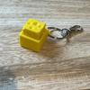 Simulated Cheese Block Fidget Clicker Keychain Creative Stress Relief Press Button Toy Cute Backpack Bag Hanging Ornament