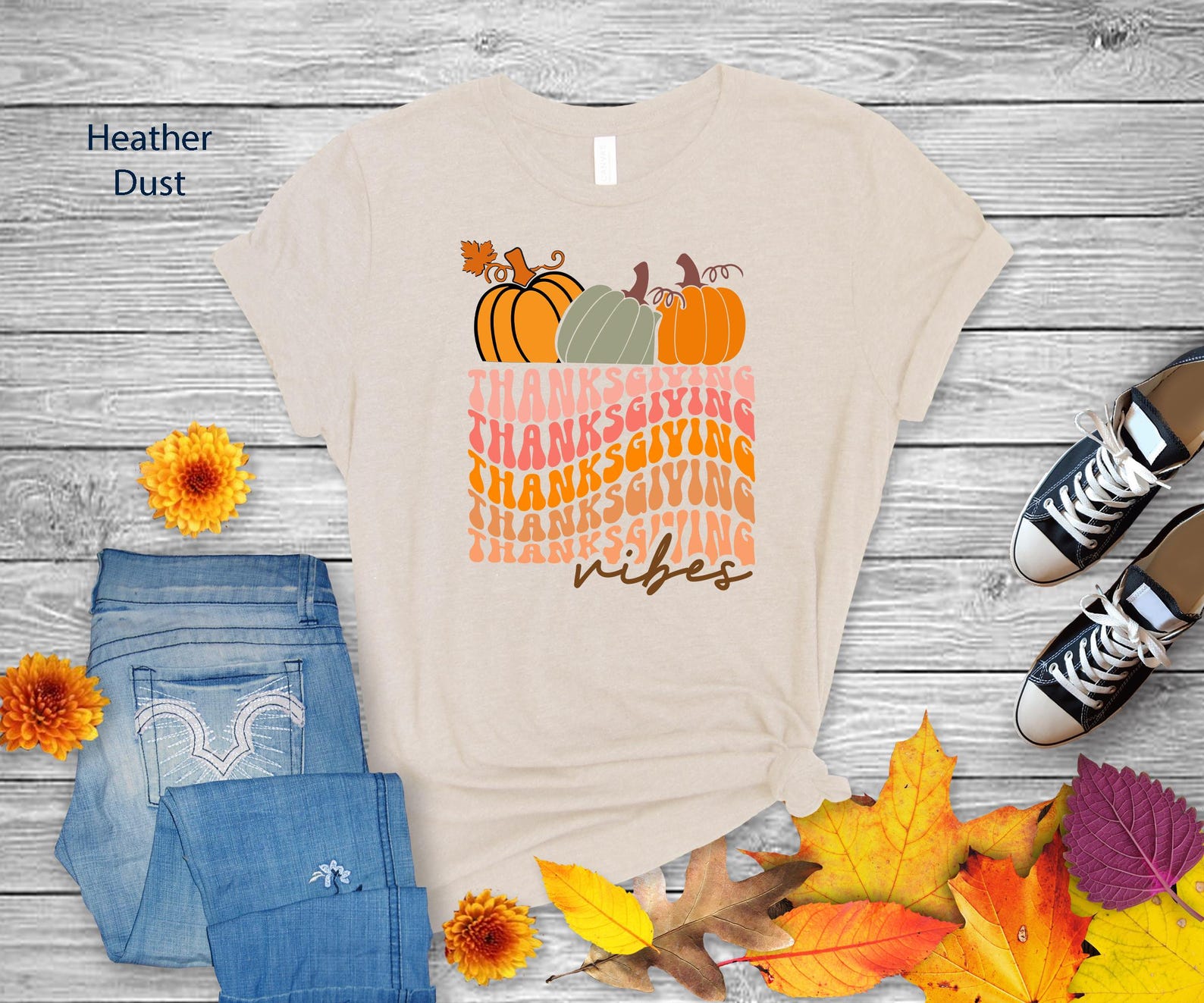 Thanksgiving Vibes T-Shirt | Pumpkin Season Fall Tee 3XL