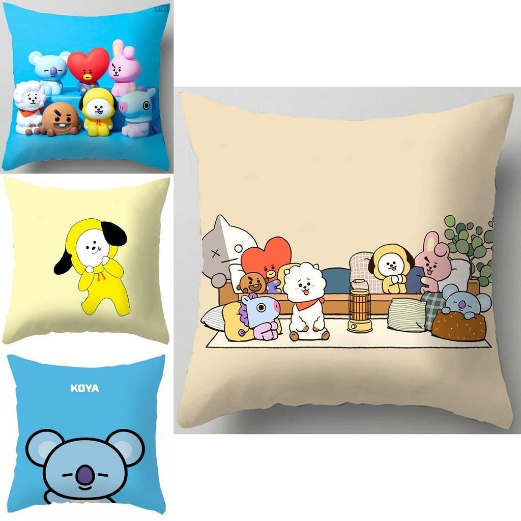 Charming Bt21 Cartoon Cushion Cover For Stylish Home Decor And Comfortable Seating