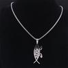 Collier pendentif forme poisson Dudeisme Vintage Acier Inoxydable Couleur Argent Réalisme Colliers Bijoux corrente masculina N8517S02
