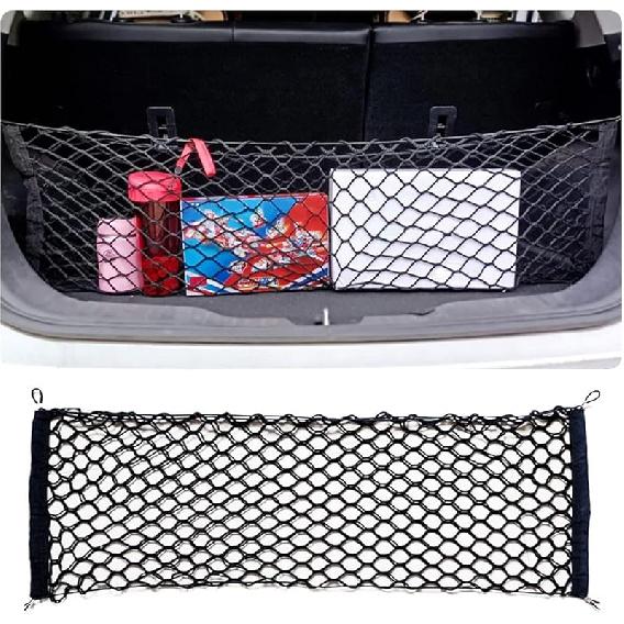 Car Rear Cargo Net With Good Elasticity&Tensile Strength Trunk Net Organizer For SUV Truck,Ideal Car Net Keeps Overlanding Accessories (L
