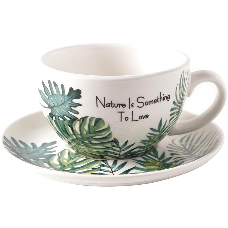 Nordic Ceramic Coffee Cup and Saucer Sets, Cappuccino Latte, Tazas Afternoon Tea Party, Home Drinkware, Gifts Decoration