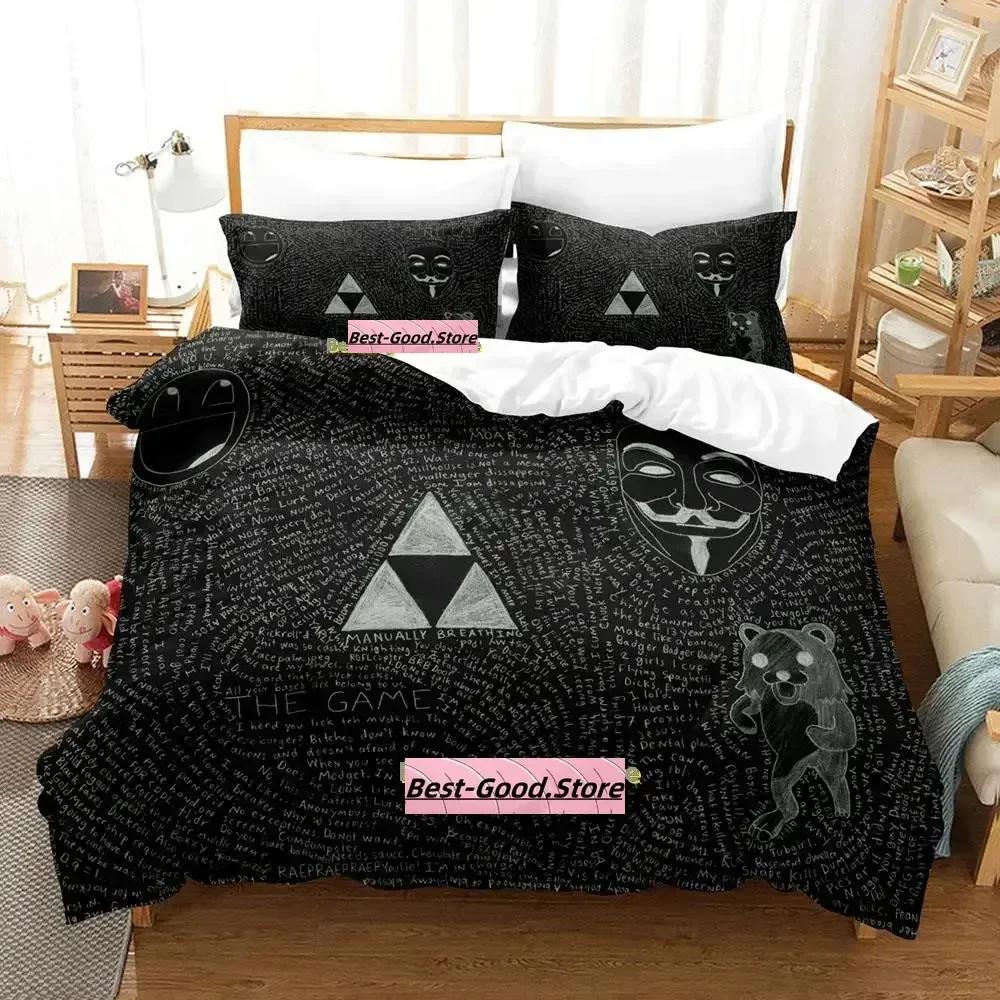 New Personality Technology Anonymous Bedding Set Single Twin Full Queen King Size Bed Set Adult Kid Bedroom Duvetcover Sets
