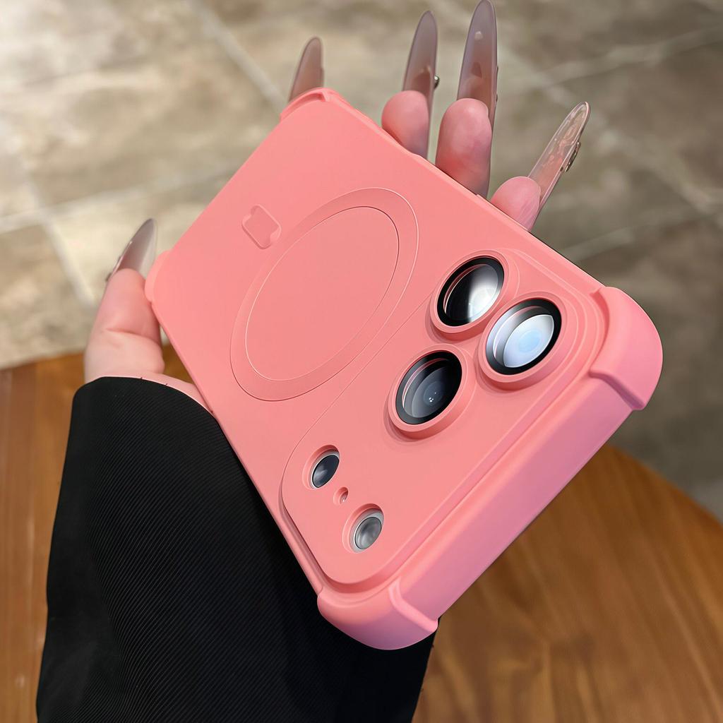 Magnetic Skin-Feel Drop-Proof Case with Lens Film for iPhone 17 Pro Max