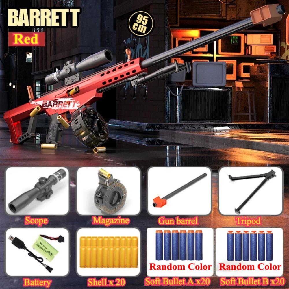 Electric Barrett Shell Throwable Soft-Bullet Toy Gun Outdoor Battle Sniper Rifle Model Christmas Gift For Children