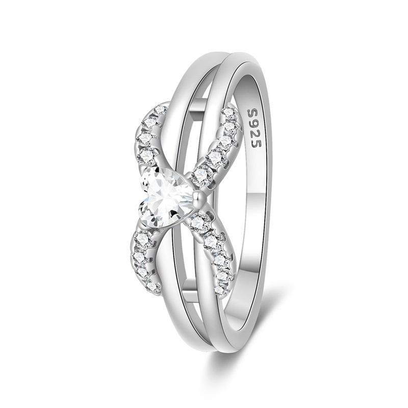 Anelli Semplici in Argento 925 Stella Diamante Lucida Cuore Pietra Blu Gemma Coppia Fedina Liscia Gioiello Regalo per Matrimonio Fidanzamento