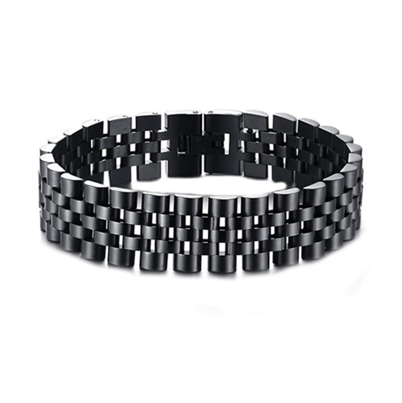 Supply Men's Stainless Steel Solid Wide Strap Bracelet, Fashion Titanium Steel Bracelet Chain Jewelry