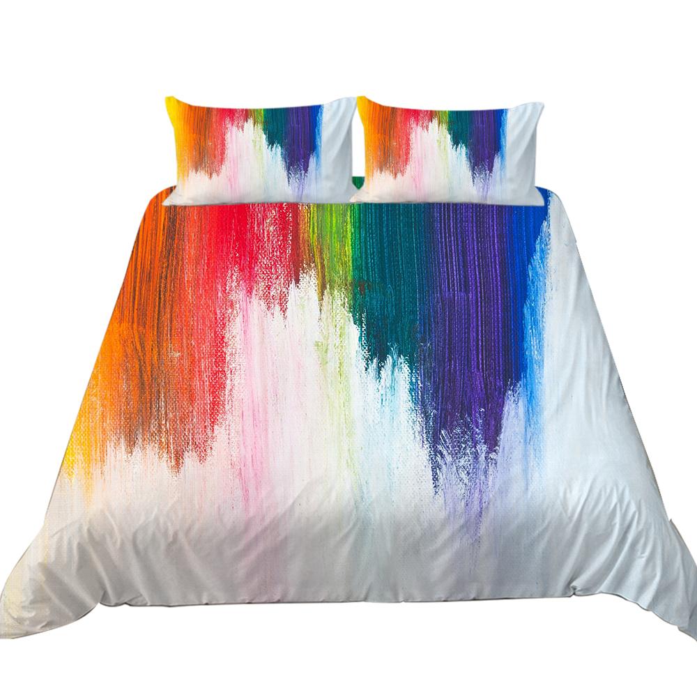 

3D комплект постельного белья с принтом цвета радуги, красочный пододеяльник, наволочка, ткань из микрофибры, AU, очень большое украшение для дома Baby 100x135cm