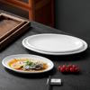 Jingzhou Pure White Ceramic Oval Fish Plates
