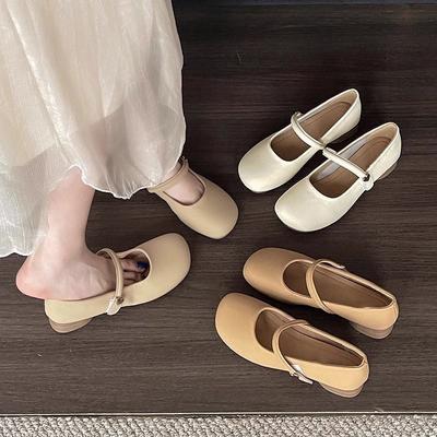 Round Head Mary Jane Soft-soled Doudou Shoes Spring and Summer New Retro Gentle Fairy Style Casual Shallow Mouth Single Shoes Woman