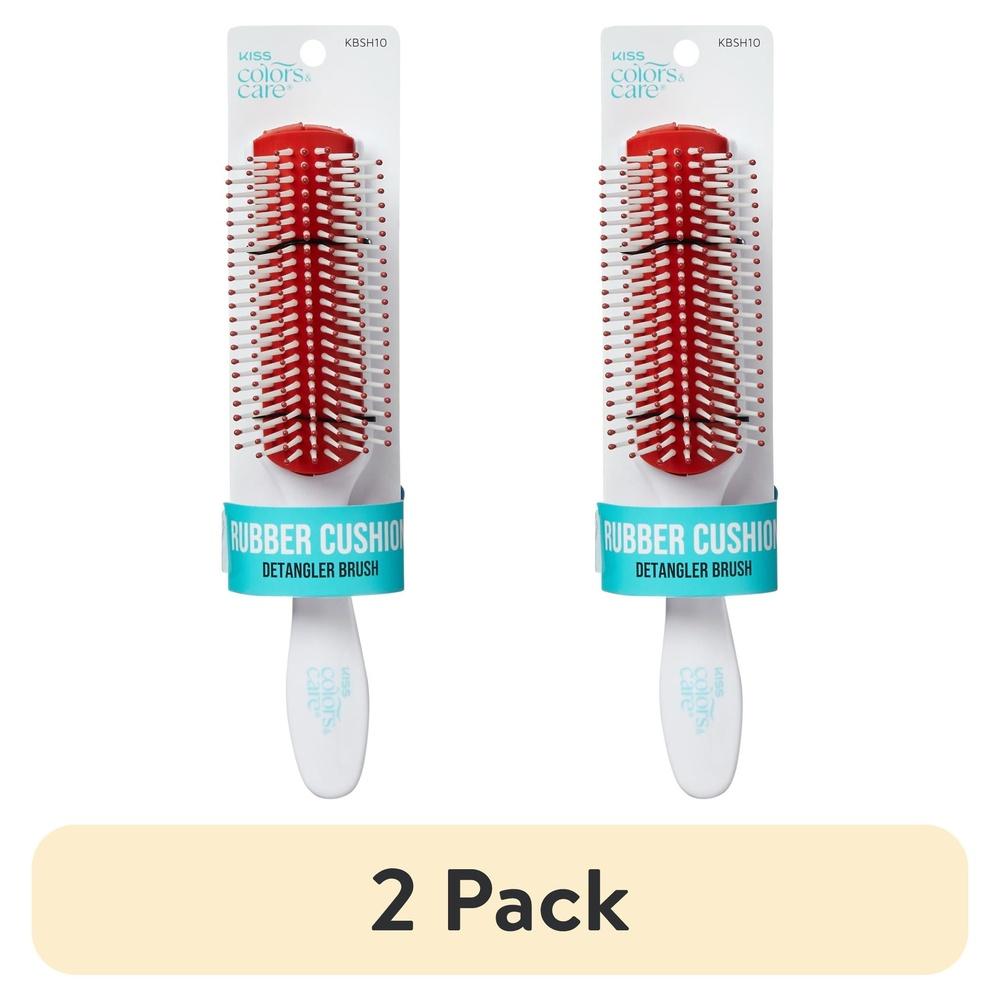 

2 Pack Rubber Cushion Detangler Brush Nylon Bristle Hair Brush Gentle Scalp Detangling Anti-Static Smooth Styling All Hair Types United States