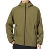 adidas Sudadera con capucha y cremallera de color liso con estampado de logo en la manga Chaqueta Ropa de abrigo para hombre Verde militar HN2057