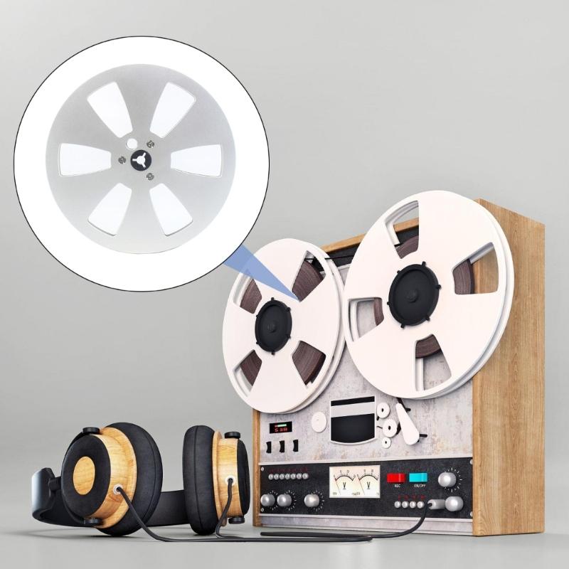 Bobină Golă din Aliaj de Aluminiu 1/4 inch 7 inch pentru Magnetofoane Bobină la Bobină Bobină de Prelevare cu 6 Găuri pentru Deck de Sunet cu Bobină Deschisă