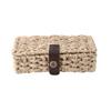 Panier de rangement de bureau tissé avec couvercle, Boîte de rangement tissée pour articles divers, collations et cosmétiques, Panier de rangement tissé