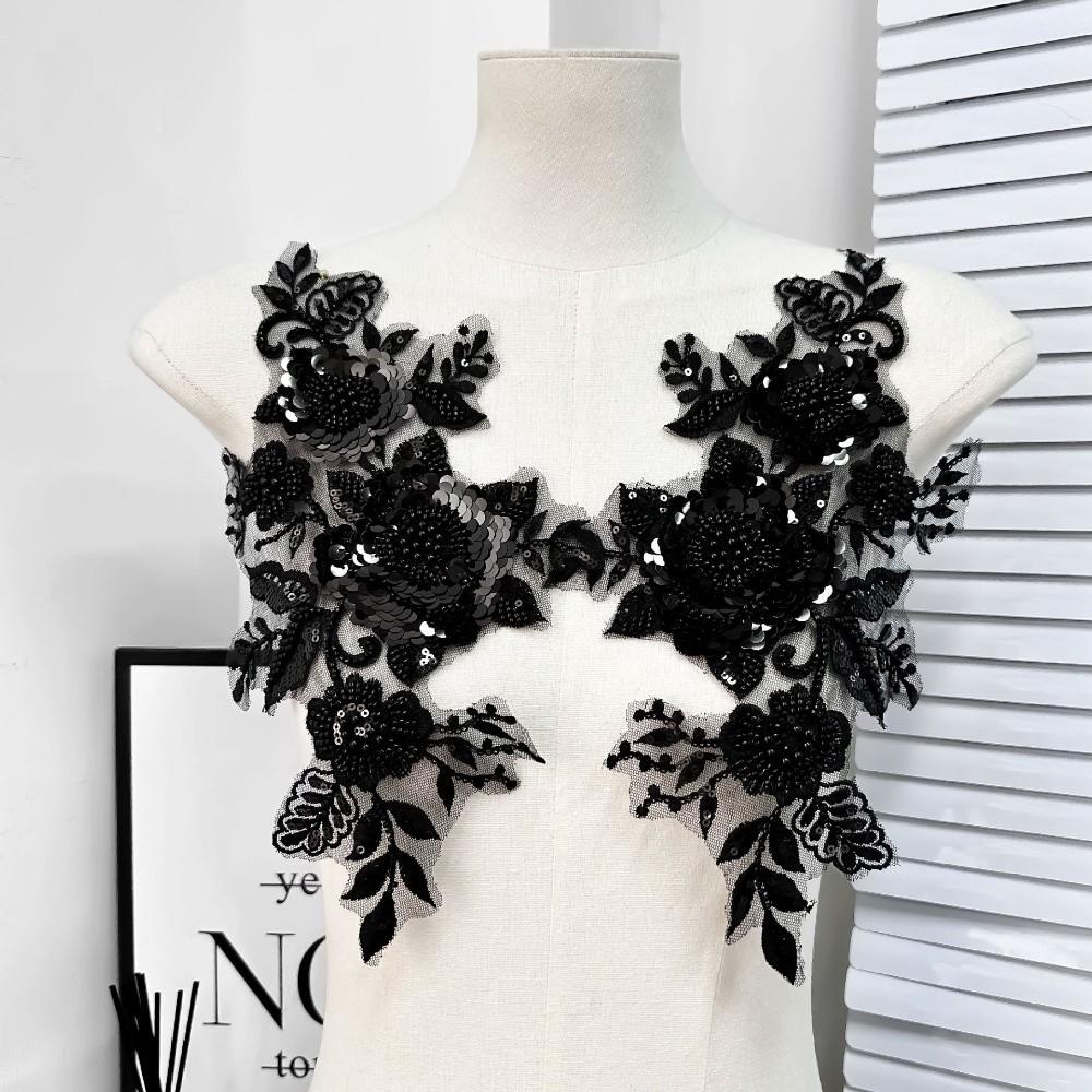 Embroidery Lace Flower Stickers Bead Colored Applique DIY Embroidery Lace  DIY Projects