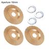 3Pcs Angle Grinder Polishing Pad, Wide Angle Grinder Compatible 4-4.5 Inch with Adapters, Curved Grooved Anti-Clog Teeth for Engraving Polishing