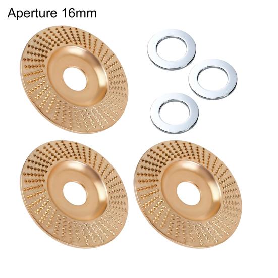 3Pcs Angle Grinder Polishing Pad, Wide Angle Grinder Compatible 4-4.5 Inch with Adapters, Curved Grooved Anti-Clog Teeth for Engraving Polishing