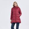 Down jacket women's winter medium and long white duck down hooded jacket, new fashionable loose women's clothing