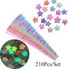 210pcs/lot Fluorescence Gift Home Decor Best Wishes Candy Colors Folding Star Scrapbooking Origami Paper Strips