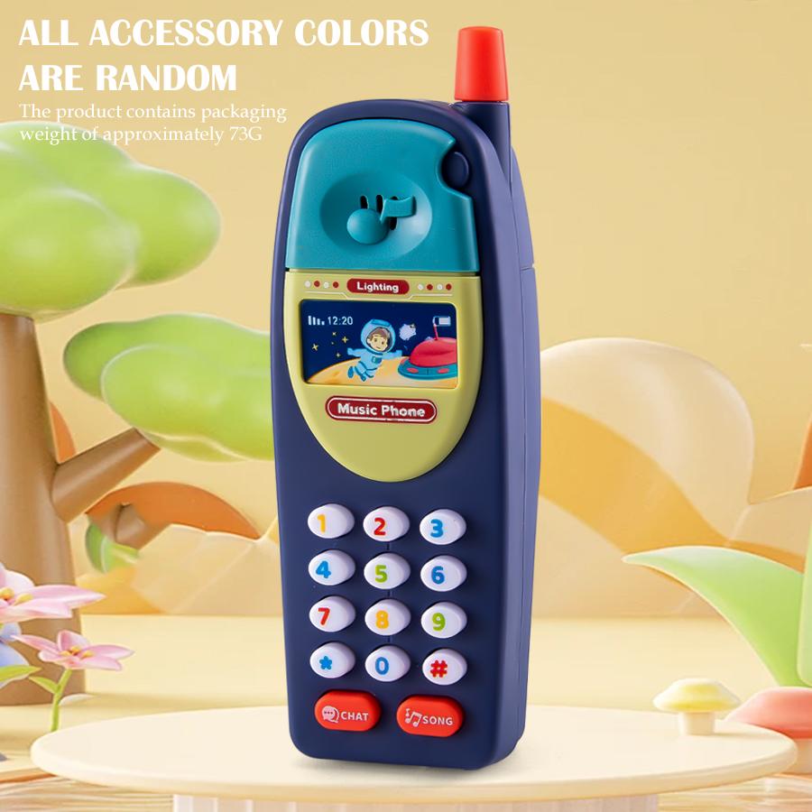 

Игрушечный телефон для детей, Веселый музыкальный симуляционный телефон с подсветкой, Обучающий игрушечный мобильный телефон, Можно выбрать 4 цвета, Батарейки в комплект не входят