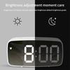 Digital Alarm Clock Large Mirrored LED Display Voice Control Teperature Snooze Dim Mode Beside Desk Clock Electronic Home