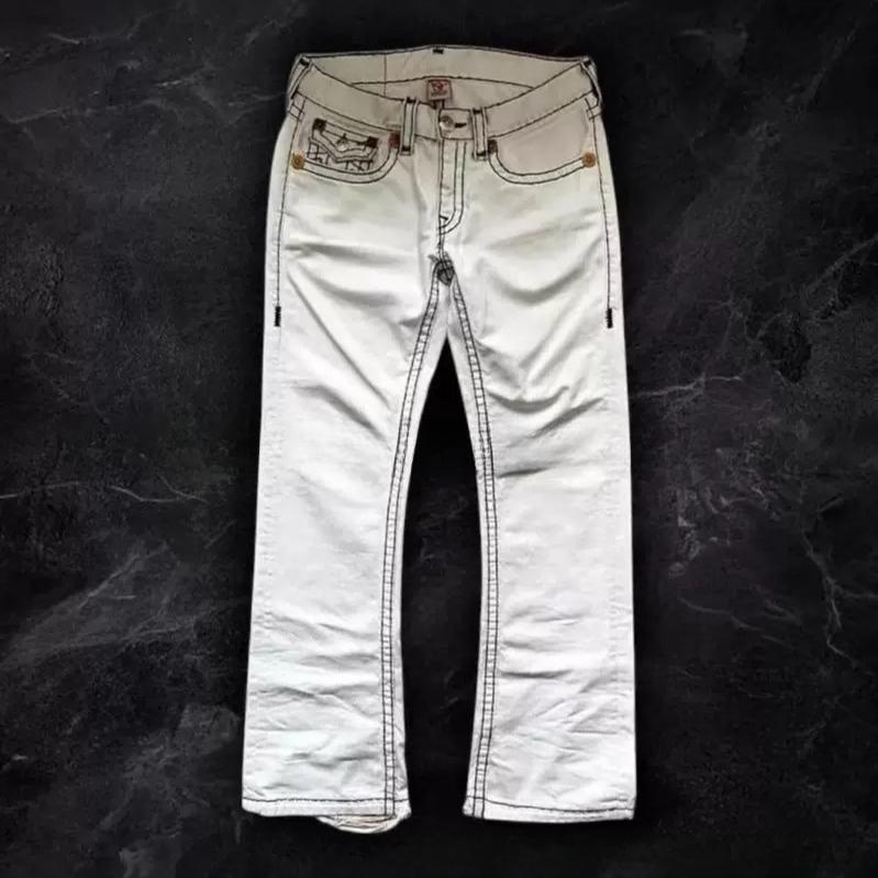 Modă Streetwear Hip Hop Blugi Negri Brodați Y2k Gotici Drepți