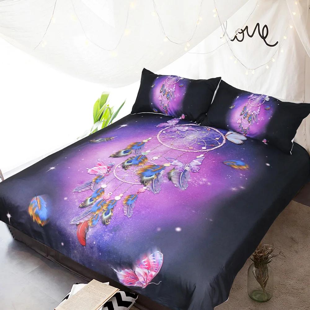 Bed Set Dream Catcher Feather Bedding-set Wind Chimes Duvet Set Quilt Cover Bedroom Set Home Textiles Bedclothes Ropa De Cama