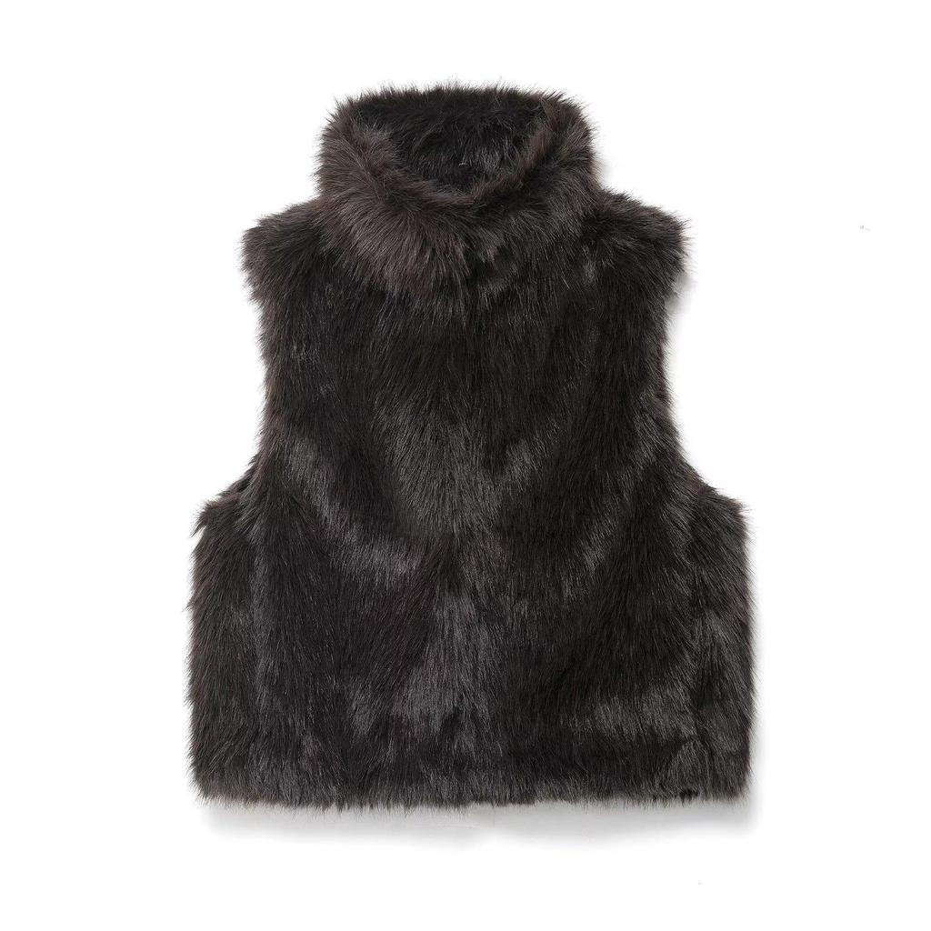 European & American Women's Fashion Versatile Faux Fur Effect Vest