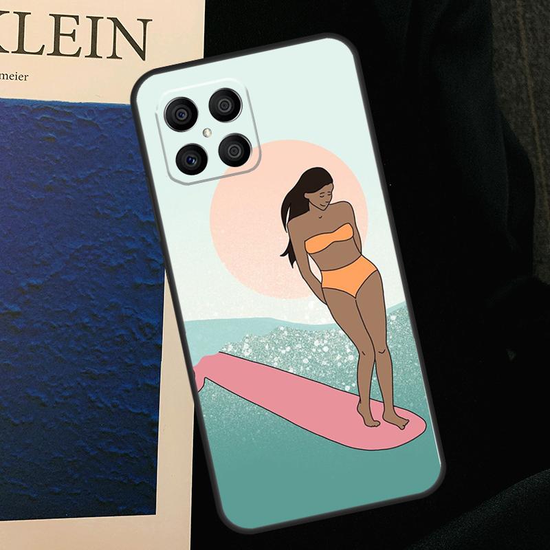 Surfing Art Surf Girl Case For Honor 50 70 90 Lite X9b X9a X8b X8a X8 X9 X9c Honor 200 Pro Magic 7 5 6 Lite Cover