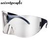 Mask Rectangle Sunglasses Women Men  Luxury Brand Designer Punk Sun Glasses Steampunk Y2k Sunglass Oversized Shield Goggles