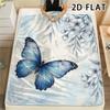 1Pc 2D FLAT Watercolor Flora Print Flannel Blanket,High Quality Comfortable for All Seasons,Home Decor,Warmth and Comfort,Perfect for Christmas Gifts