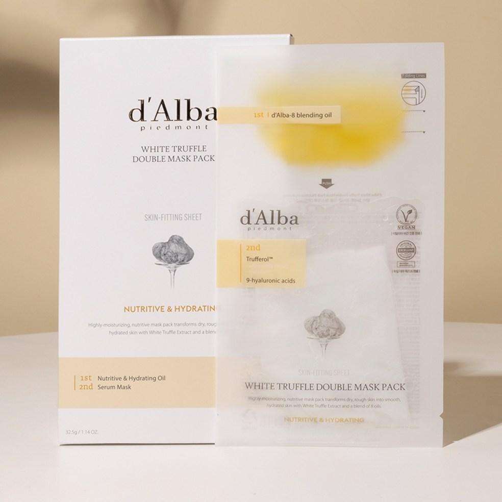 D’Alba White Truffle Double Mask Pack [Odżywczy / Nawilżający] 2 OPAKOWANIA(8 arkuszy)