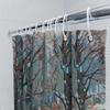 Artistic Bath Curtain Winter Trees Snow Stream Print Decor Shower Liner For Bathroom Home Decoration In Blue Green White Color W